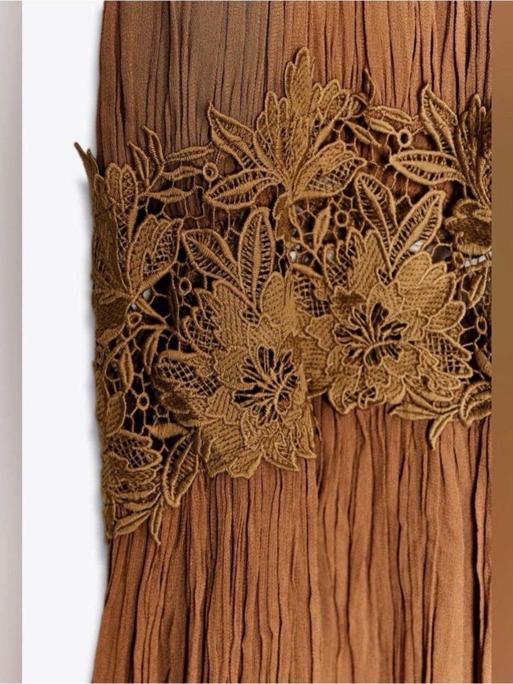 NWT Zara ZW Collection Wrinkled Embroidered Dress S - Picture 8 of 11